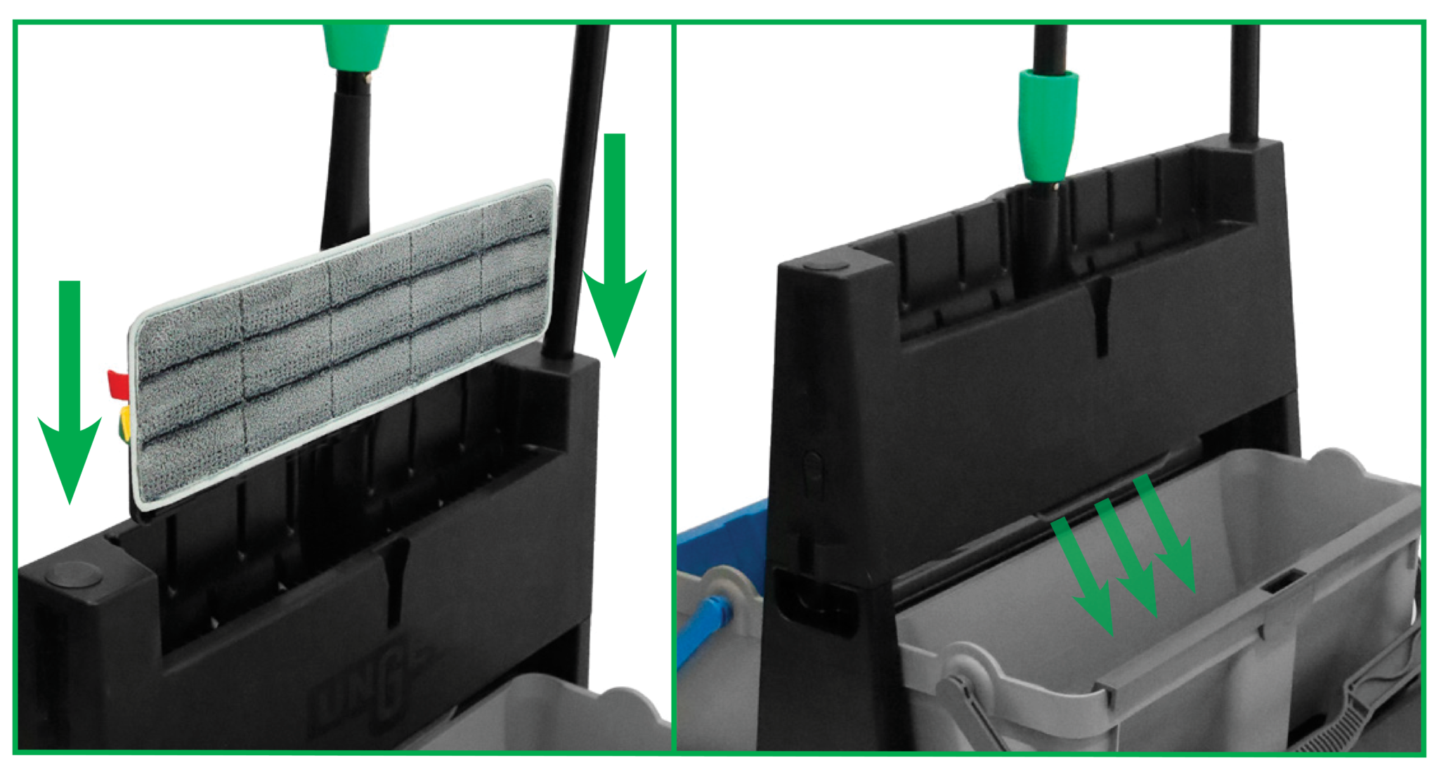 Dual Mop Bucket With Wringer Floor Cleaning & Mopping Unger