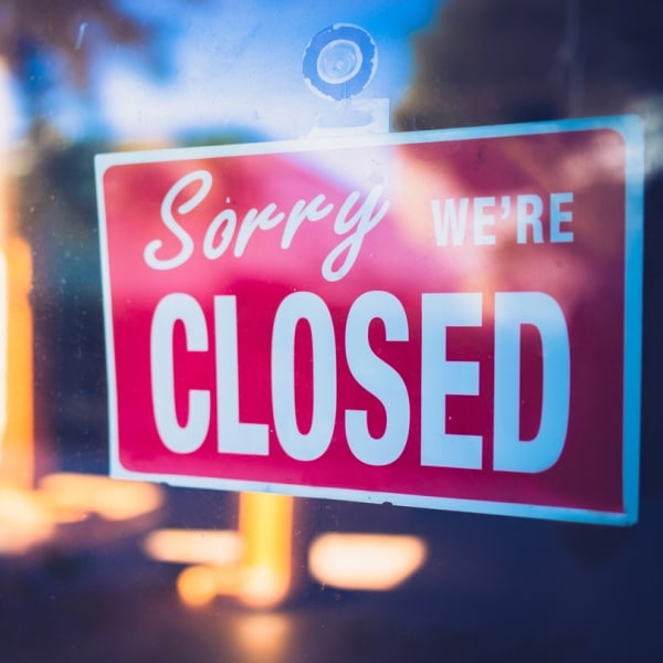Sorry we are closed - restaurant cleaning sign